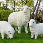 행운상점 양조형물 야외 대형 놀이 인공 염소 안뜰 유치원 공원 동물 양 조각 머리를 숙인 어린 양