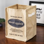 정리 바구니 빈티지 린넨 하우스 사각 CX305021