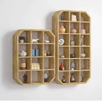 벽걸이 수납장 찻잔 빈티지 벽선반 주방 원목 다기장 찻장 진열대