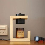 원목 디퓨저 캔들 워머 디퓨져 선물 침실 모던 인테리어 A 검정색 나무 램프 전구 2개