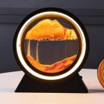 Neioaas 3D 움직이는 모래 아트 테이블 램프 360 회전 모래 풍경 모래시계 장식 흐르는 모래 조명 3D
