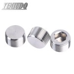 304 스테인레스 스틸 내부 육각형 파이프 커넥터 1 8 1 4 3 8 1 2 3 4 1 2 BSP 수나사 카운터 싱크 엔드 플러그 공압 피팅 Male Plug 1 8