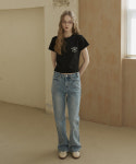 그린버터 그린버터 Crop Cursive Tee