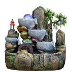 실내폭포 가습 물레방아 물흐르는 석재 분수대 조형물