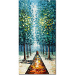 캔버스에 손으로 그린 유화 추상적인 숲 풍경화 28x40 아트워크-알-D15