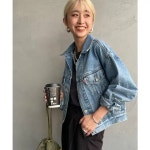 리바이스 우먼 리바이스 슈렁큰 90 S 쇼츠 트래커 데님 자켓 재킷 - 라이트인디고블루 10306756