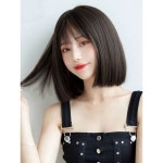 XIXISNOW 12 스트레이트 헤어 뱅gs 합성 내열 가발 데일리 착용용 보보
