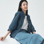 지센 여성 수피마코튼 셔링밴드넥 숏 집업 점퍼 3컬러 GJDJRE231