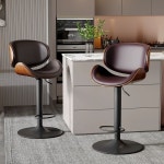 홈 바의자 바텐더 등받이 의자 높이조절 가죽 회전
