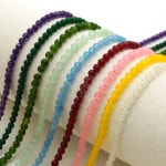 엔비즈 신백옥 라운드 컬러원석 젬스톤 원석 비즈 만들기재료 5 스카이 1줄