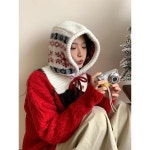 한계설 설화 바라크라법 모자 여성 가을 겨울 두꺼운 보온 귀 보호 니트 모자 나타