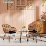 라탄 홈바 의자 등받이 바텐의자 유광 다찌의자