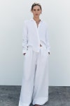 ZARA 자라 우먼 ZW 컬렉션 100 린넨 셔츠 여성 4877 100 251 S