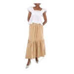 Ganni 우먼 Flounce Tiered 맥시 Skirt Brand Size 38 US 4 F8187-877 250293