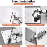 12PCS 캐비닛 두꺼운 가구 플레이트 고정 찬장 스틸 힌지 스테인레스 도어 1pc 4