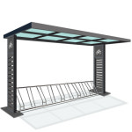 렉산형 자전거 거치대 F형 도서관 관공서 야외 자전거 보관소 보관대 F형 3M 7대분 1개