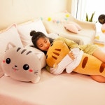 에스티 고양이 배게 바디필로우 쿠션 동물 110cm그레이