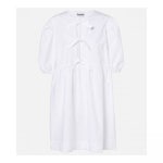 GANNI 가니 24FW COTTON POPLIN TIE STRING MINI DRESS 151 코튼 포플린 타이 스트링 미니 드레스