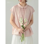 패션고리 여성 카라넥 셔링 데일리 블라우스 M H1083