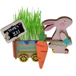 1인용 뚝딱 우든페이퍼 토끼 수레 보리 새싹 키우기세트 화분 어린이 교구-뚝딱공작소 우든페이퍼 토끼수