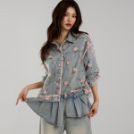 딘트 플라워 데님 자켓 J2697