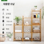 베란다 우드선반 세제수납 빨래바구니