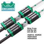 LM가이드 CNC 스퀘어 가이드 선형 레일 2PCS 모든 길이 4PCS 라우터 조각 용 슬라이드 블록 캐리지 HGR20 HGR15 HGH15CA HGH20CA