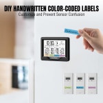 래디 무선 기상 관측소 실내 실외 온도계 원자 시계 듀얼 알람 3개의 센서 DIY 라벨 예보 가정 정원 농장용 습도계 WF-60M