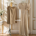 모노무드 아우라벨르 글램펀칭니트 시스루반팔롱원피스