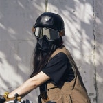 감성 하이바 레트로 스쿠터 헬멧 레트로헬멧 빈티지 가죽 경량