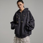 딘트 딘트 비즈 후드 집업 J2692