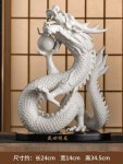 용장 12간지 길조 여의주 황금용 용장식 성공기원 조각상 장식 금전운 집들이 거실 백룡