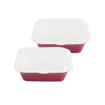 이지앤프리 이지앤프리 듀오 정사각 채반 보관용기 3L 2p 세트 30개 27 x 27 cm WINE 와인