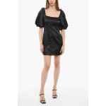 GANNI 가니 새틴 미니 드레스 벌룬 슬리브 7947505270844