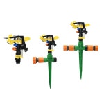 자동 스프링쿨러 제트 스프링클러 이중 배출구 로커 노즐 정원 농장 잔디 관개용 수나사 360 도 회전 1 2