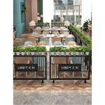 철제 카페 칸막이 식당 공간분리 가림막 파티션 가벽 화분대 식물