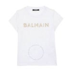 Balmain 키즈 로고 코튼 T-Shirt Size 10Y 254906 BT8A21 J0177 100