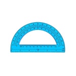 EBOOT 학생 수학 제도용 각도기 파란색 2cm6 흰색 15 5길이X8 5높이