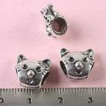 티베탄 고양이 얼굴 스페이서 비즈 홀 4 10개 H1723