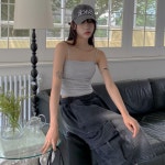 여자 이너 레이온 바스트 셔링 브라탑 스판 나시티