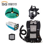 SG생활안전 송기마스크 4E 전동 송풍기형 1세트 HM5000