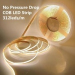 UL 등록 COB LED 스트립 조명 고밀도 테이프 리본 312 LED m 16 4ft 600K RA90 DC12V 24V 3000K