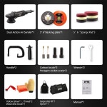 SPTA 차량용 듀얼 액션 광택기 DA 궤도 가정용 DIY 광택기 왁싱 광택 패드 세트 5 780W