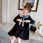 오렌지다몸 여아용 하운드 리본 달카라 원피스 170