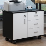 서랍장 캐비닛 밝은 도어 3서랍 수납 서류 파일