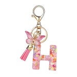 HAPPYLIVE SHOPPING Cute Key Chains for Women Initial Letter Keychains with Tassel Butt