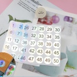 sDD 홀로그램 원형 학교 분류 숫자스티커 1-50 1P