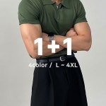 어둑 1 1 고탄력 카라 반집업 반팔니트