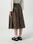 아스페시 여성 아스페시 웨이 레오파드 프린트 플레어 스커트 60226SPOTTED