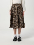 아스페시 여성 아스페시 웨이 레오파드 프린트 플레어 스커트 60226SPOTTED